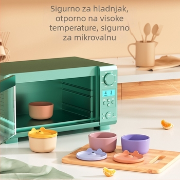 Silikonska posuda za hranjenje beba, crtani stil, 1 komad, pogodno za djecu od 3 mjeseca