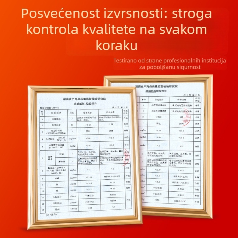 Jednokratni set posuđa za stol: papirnate zdjele i bambus štapići, debeli, okruglog oblika, 30 komada u pakiranju