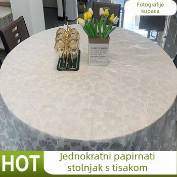 Jednokratni stolnjak od polietilena s otisom božura, debeli, 100 listova