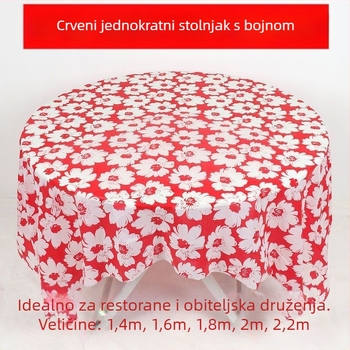 Jednokratni stolnjak od polietilena s otisom božura, debeli, 100 listova
