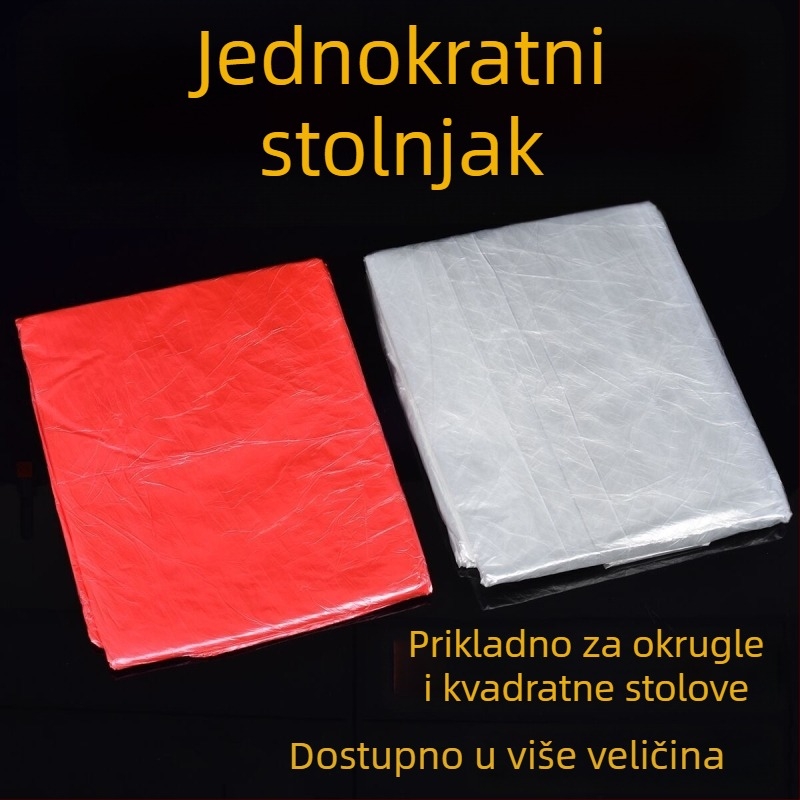 Jednokratni stolnjak od polietilena s otisom božura, debeli, 100 listova