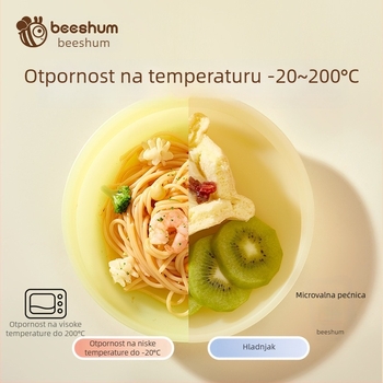 Bethham Dječji silikonski tanjur u obliku polumjeseca s usisnom čašicom za samostalno hranjenje, od 6 mjeseci