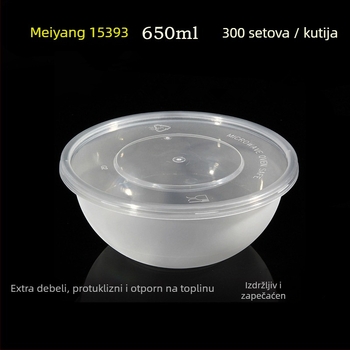 Jednokratna zdjela, kapacitet 650 ml, plastika, okrugli oblik, novi kineski stil