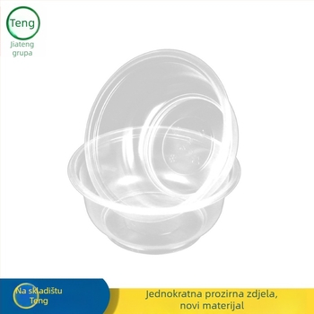 Jednokratna plastična zdjela, kružnog oblika, 360 ml, debljina 0,25 mm, otisak logotipa, prilagođena obrada