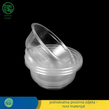Jednokratna plastična zdjela, kružnog oblika, 360 ml, debljina 0,25 mm, otisak logotipa, prilagođena obrada
