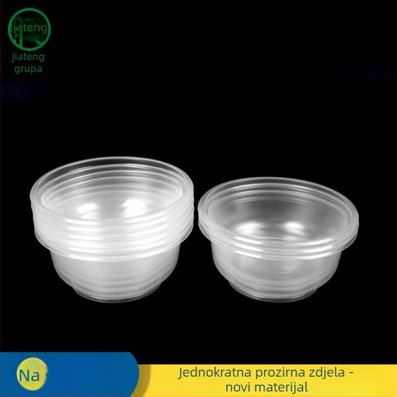 Jednokratna plastična zdjela, kružnog oblika, 360 ml, debljina 0,25 mm, otisak logotipa, prilagođena obrada