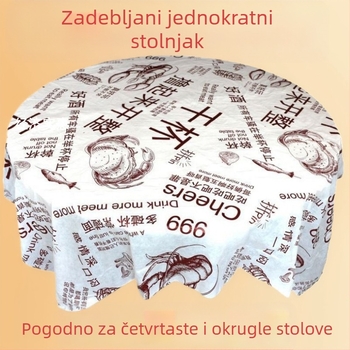 10 komada jednokratnih plastičnih stolnjaka, kvadratnih, debelih, kariranog uzorka, vodonepropusni i otporni na ulje, za restorane i kuhinjske štandove