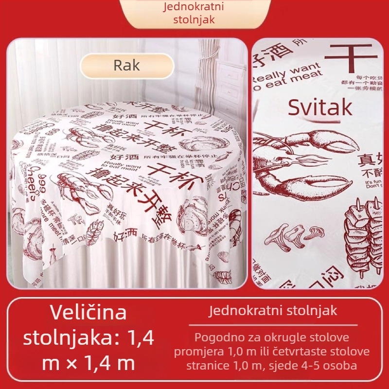 10 komada jednokratnih plastičnih stolnjaka, kvadratnih, debelih, kariranog uzorka, vodonepropusni i otporni na ulje, za restorane i kuhinjske štandove