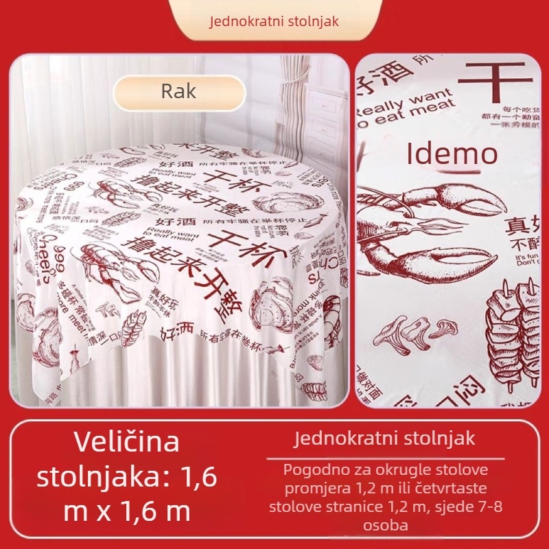 10 komada jednokratnih plastičnih stolnjaka, kvadratnih, debelih, kariranog uzorka, vodonepropusni i otporni na ulje, za restorane i kuhinjske štandove