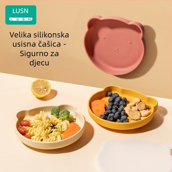 Dječji tanjur s vakuumskom silikonskom podlogom – LUSN/Rushan, silikon, od 3 mjeseca, stil: jednostavan