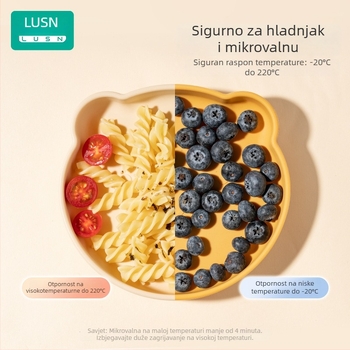 Dječji tanjur s vakuumskom silikonskom podlogom – LUSN/Rushan, silikon, od 3 mjeseca, stil: jednostavan