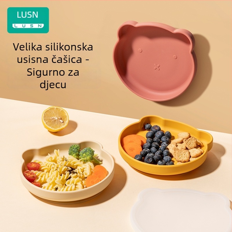 Dječji tanjur s vakuumskom silikonskom podlogom – LUSN/Rushan, silikon, od 3 mjeseca, stil: jednostavan
