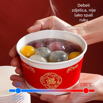 Jednokratna papirnata zdjela, 500 ml, debeli stijenci, za vjenčanja i pakiranje za dostavu