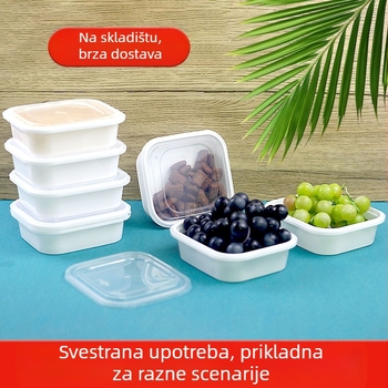 Kvadratna kutija za obrok s poklopcem – jednokratna, prehrambene kvalitete PP5 materijal, mikrovalna sigurnost