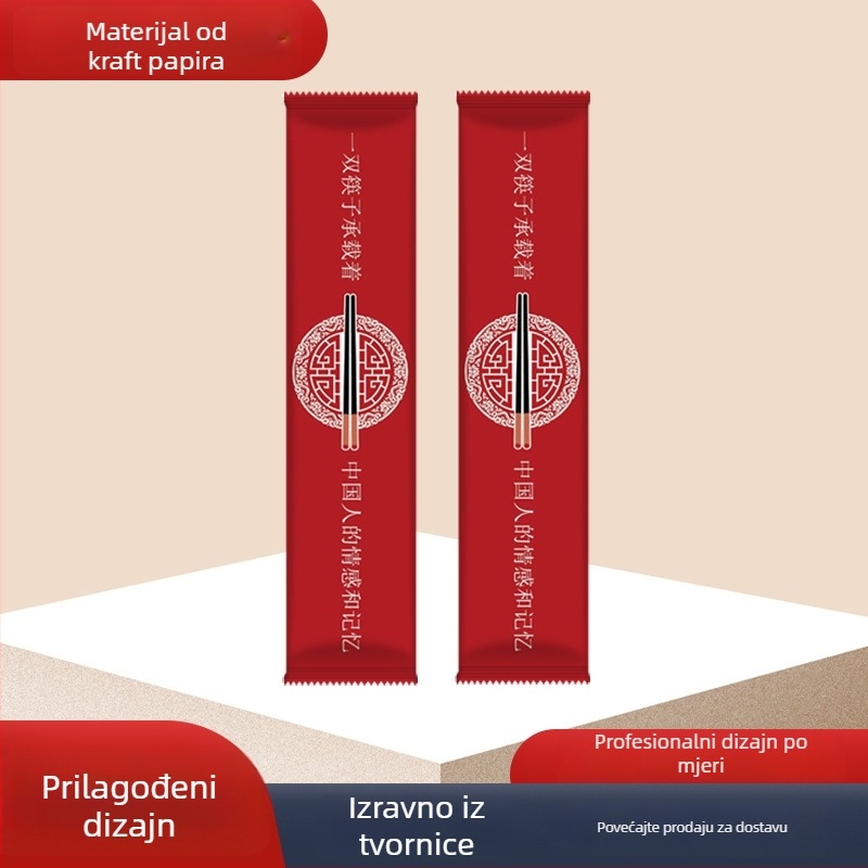 Jednokratni set pribora: štapići i žlica, bambus, pravokutni oblik, debljina 20, pakiranje 1000 komada, mogućnost tiskanja loga
