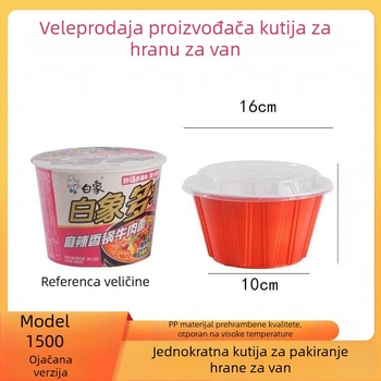 Okrugla plastična kutija za dostavu s jednokratnom zdjelom, zatvorena i ojačana, crveno-crno-zlata