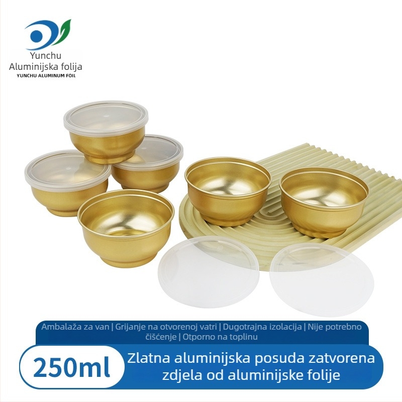 Mala zlatna zdjelica 250 ml – jednokratna posuda od aluminijske folije za Bird's Nest i Fish Maw
