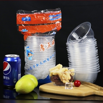 Jednokratna PP plastična zdjela, 360 ml, prozirna i debelih stijena, za kućnu upotrebu i pakiranje hrane (juha/riža)