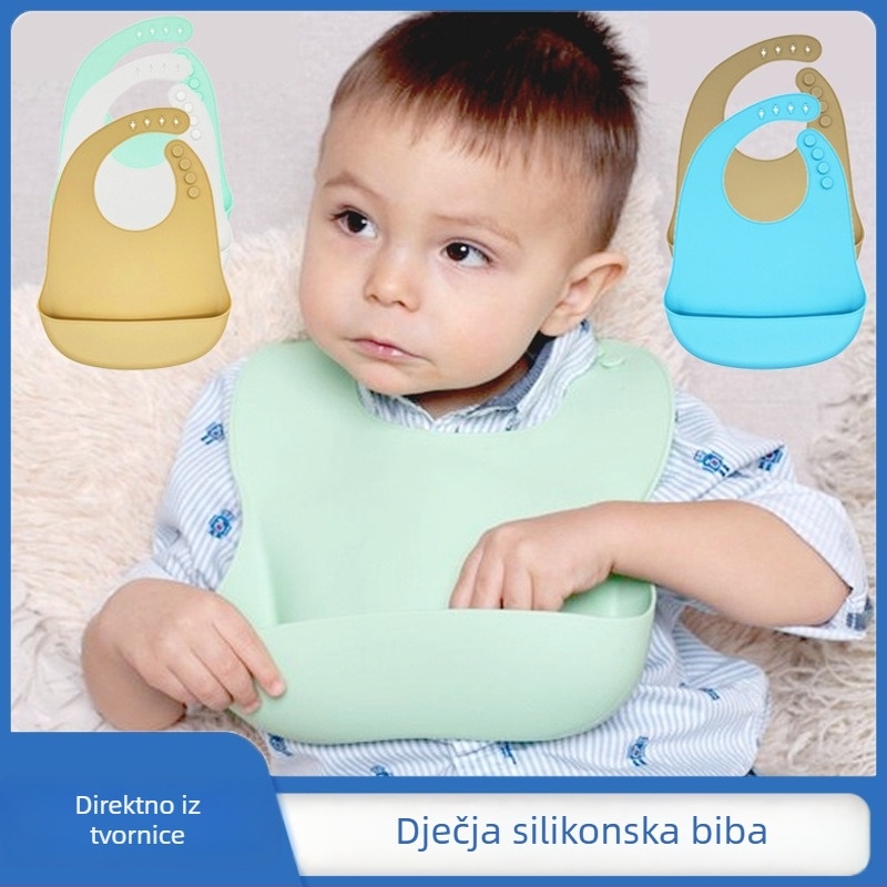 Silikonska dječja baveta – jednostavan stil, prehrambeni silikon, od 3 mjeseca nadalje