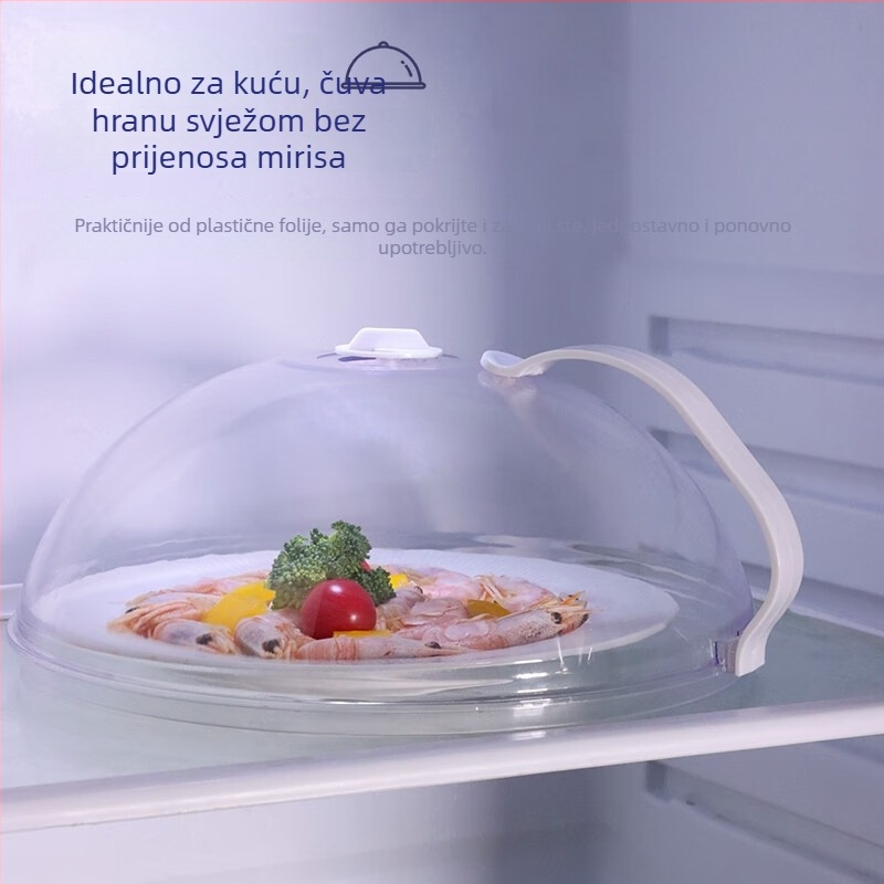 Poklop za mikrovalnu pećnicu za zagrijavanje, otporan na masnoće i prskanje, plastični materijal, moderan minimalistički stil, visoka toplinska otpornost
