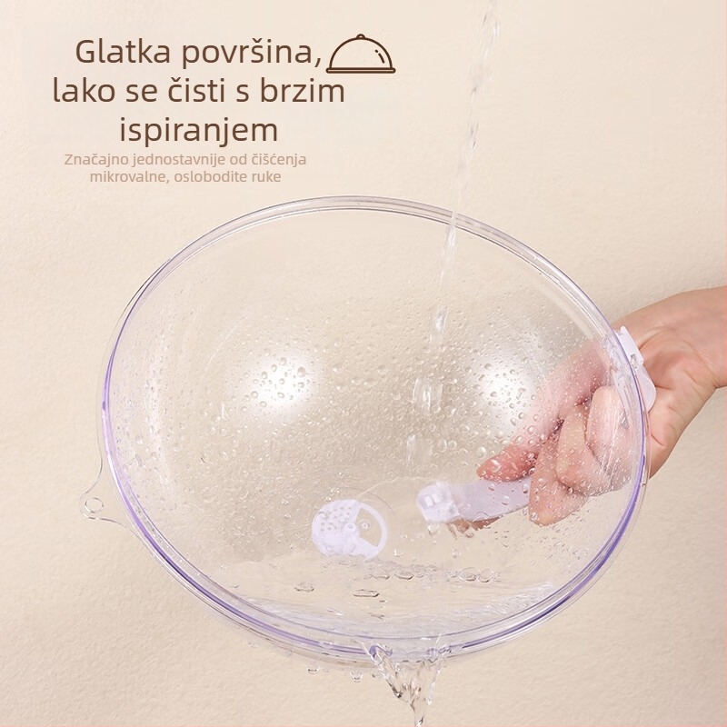 Poklop za mikrovalnu pećnicu za zagrijavanje, otporan na masnoće i prskanje, plastični materijal, moderan minimalistički stil, visoka toplinska otpornost