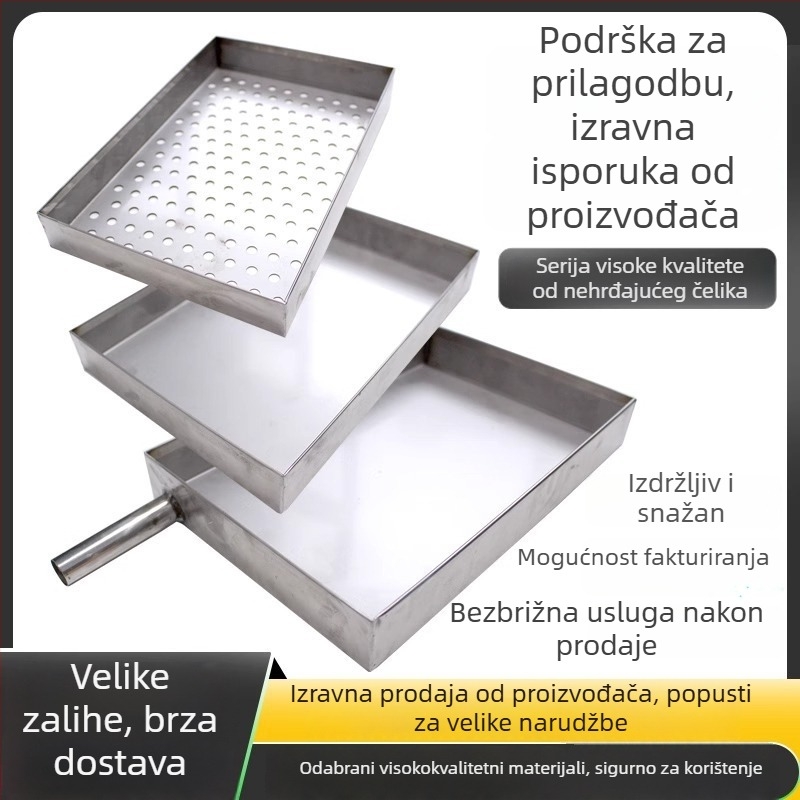Pravokutni ručno izrađeni tanjur od 304 nehrđajućeg čelika, kompatibilan s mikrovalnom, novi kineski stil