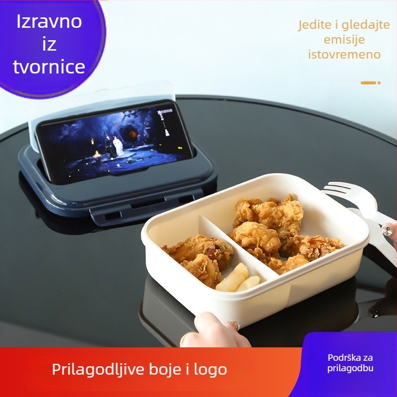 Bento kutija za ručak, kompatibilna s mikrovalnom pećnicom, izolirana, s više pretinaca, 800–1000 ml, plastična