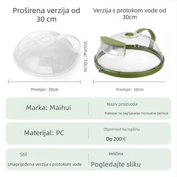 Poklopac za mikrovalnu protiv prskanja, toplinski otporan plastični materijal, za zagrijavanje hrane i očuvanje svježine; otporan na ulje; marka Hui qisi; stil moderan jednostavan (Materijal: plastika; Marka: Hui qisi; Stil: modernan jednostavan)