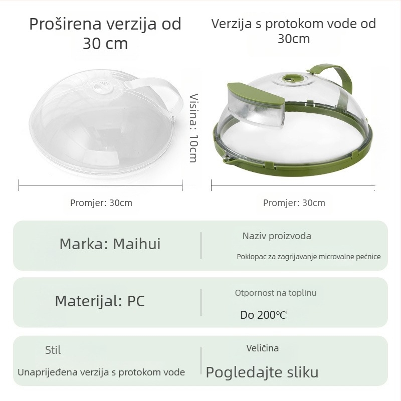 Poklopac za mikrovalnu protiv prskanja, toplinski otporan plastični materijal, za zagrijavanje hrane i očuvanje svježine; otporan na ulje; marka Hui qisi; stil moderan jednostavan (Materijal: plastika; Marka: Hui qisi; Stil: modernan jednostavan)