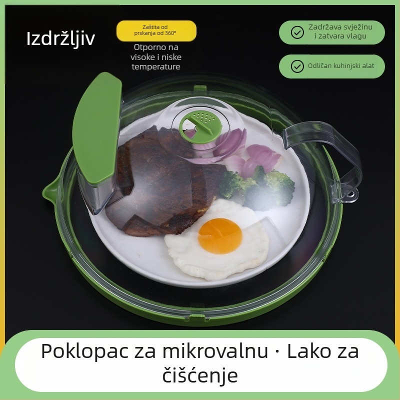 Poklopac za mikrovalnu protiv prskanja, toplinski otporan plastični materijal, za zagrijavanje hrane i očuvanje svježine; otporan na ulje; marka Hui qisi; stil moderan jednostavan (Materijal: plastika; Marka: Hui qisi; Stil: modernan jednostavan)
