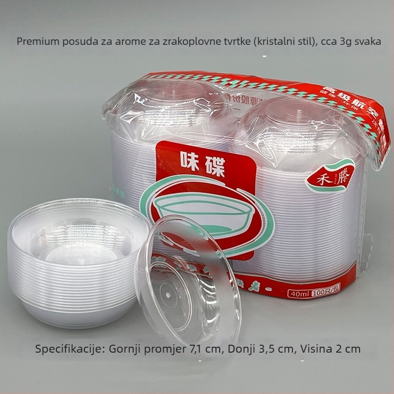 Jednokratna plastična posuda za začine, mali okrugli tanjur za umake, 40 ml