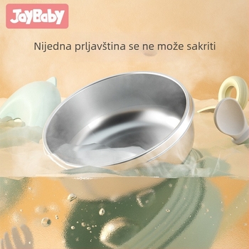 Posuda za bebe od 316 nerđajućeg čelika sa usisnom podlogom, odvojiva, toplinska izolacija i otporna na padove – uključuje žlicu i vilicu, za bebe starije od 6 mjeseci
