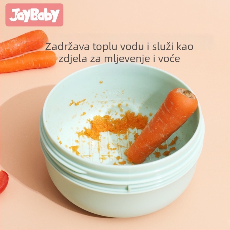 Posuda za bebe od 316 nerđajućeg čelika sa usisnom podlogom, odvojiva, toplinska izolacija i otporna na padove – uključuje žlicu i vilicu, za bebe starije od 6 mjeseci
