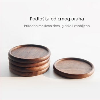 Drveni podmetač za čaj, okrugli, japanskog stila, jednobojna
