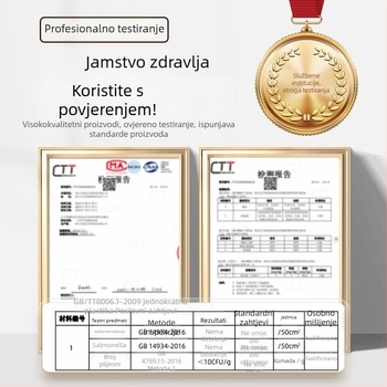 Kampiranje jednorazni posuđe – vlakna od rižinih ljuski + PP, ovalna zdjela i štapići, četverodijelni set