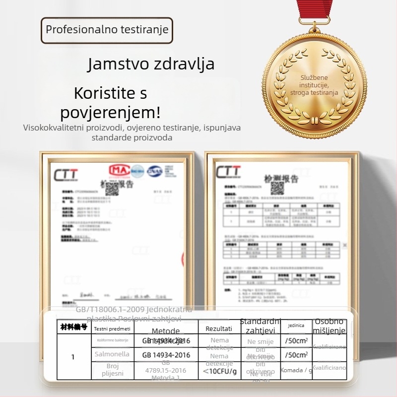 Kampiranje jednorazni posuđe – vlakna od rižinih ljuski + PP, ovalna zdjela i štapići, četverodijelni set