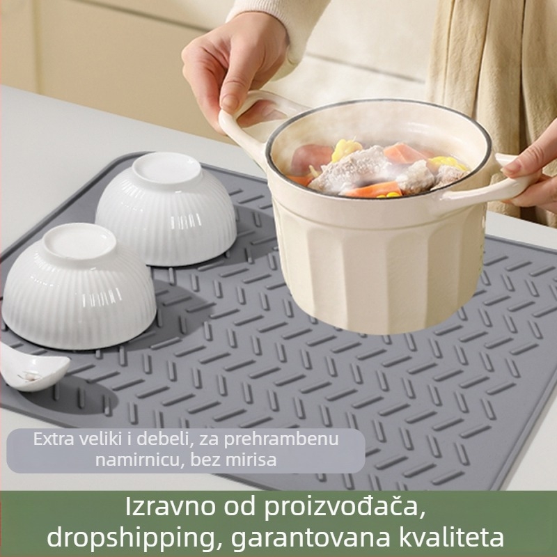 Silikonirani podmetač za čaše, kvadratnog oblika, otporan na visoke temperature, protuklizni, otporan na mrlje