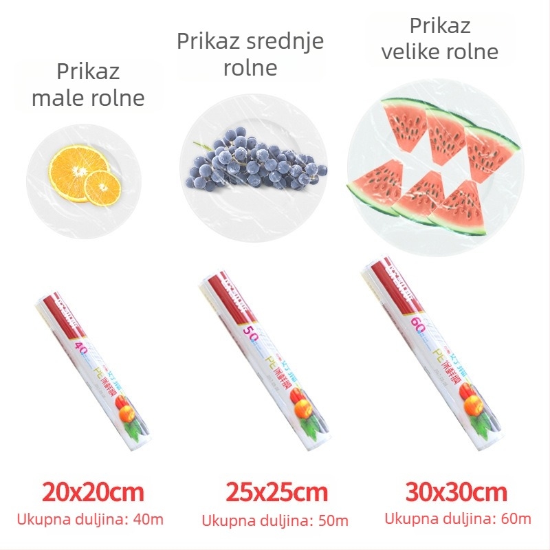 Okiss jednokratna plastična folija za hranu – prehrambena kvaliteta, otpornost na temperaturu -60°C do 100°C, 1 komad