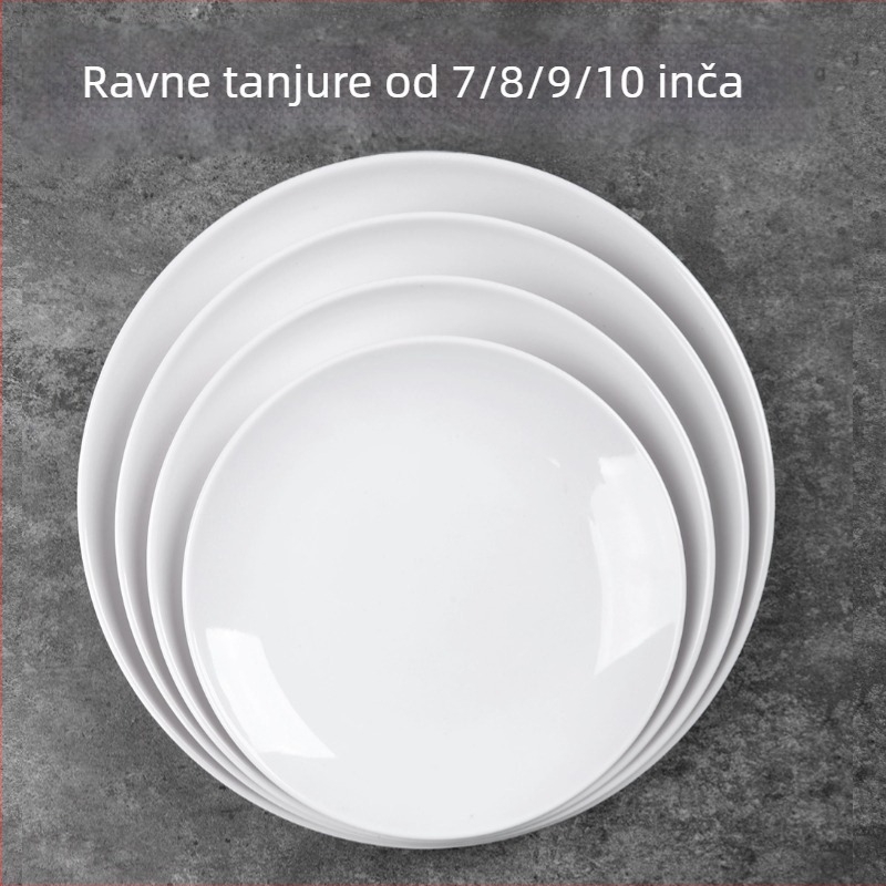 Melamin kružni plosnati tanjur, zapadni stil, različiti uzorci, tisk logotipa i prilagodba dostupni