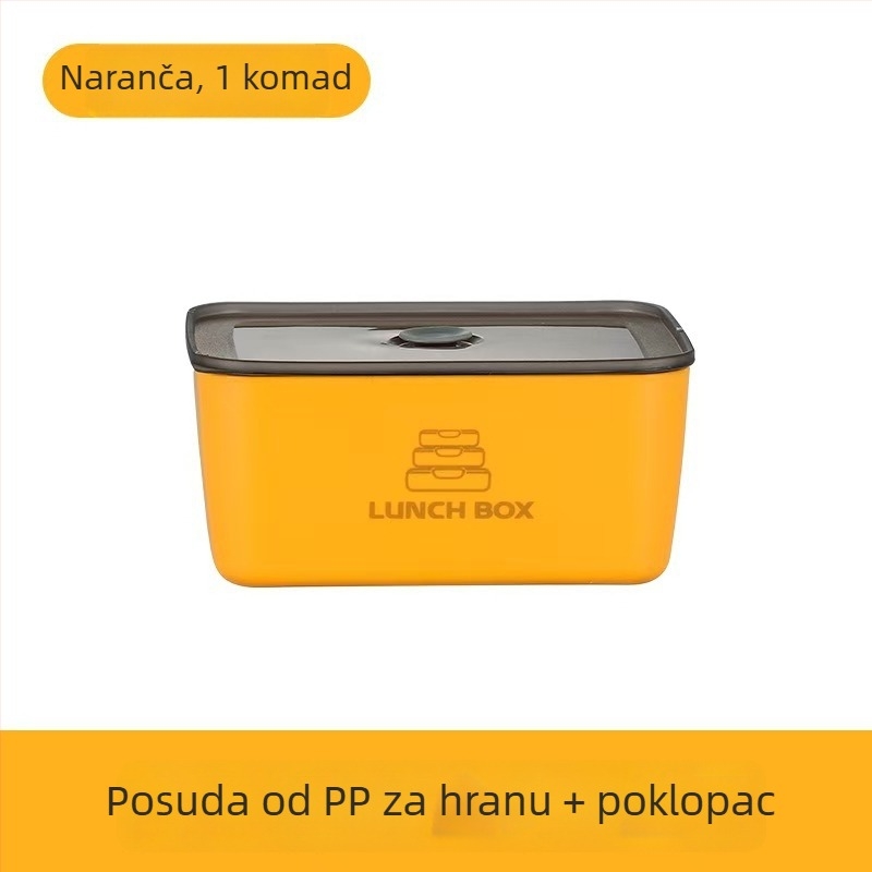 Kutija od nehrđajućeg čelika, pravokutnog oblika, 301–500 ml, mikrovalna kompatibilna, jednodjelna