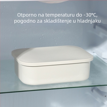 Kutija za ručak od 304 nehrđajućeg čelika, silikonski poklopac, pravokutnog oblika, tri odjeljka, mikrovalna sigurna, kapacitet 800–1000 ml