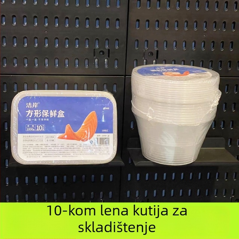 Set jednokratnih kutija za ručak: pravokutne i kružne, debeli PP plast, otporno na mikrovalnu, 20 kom.