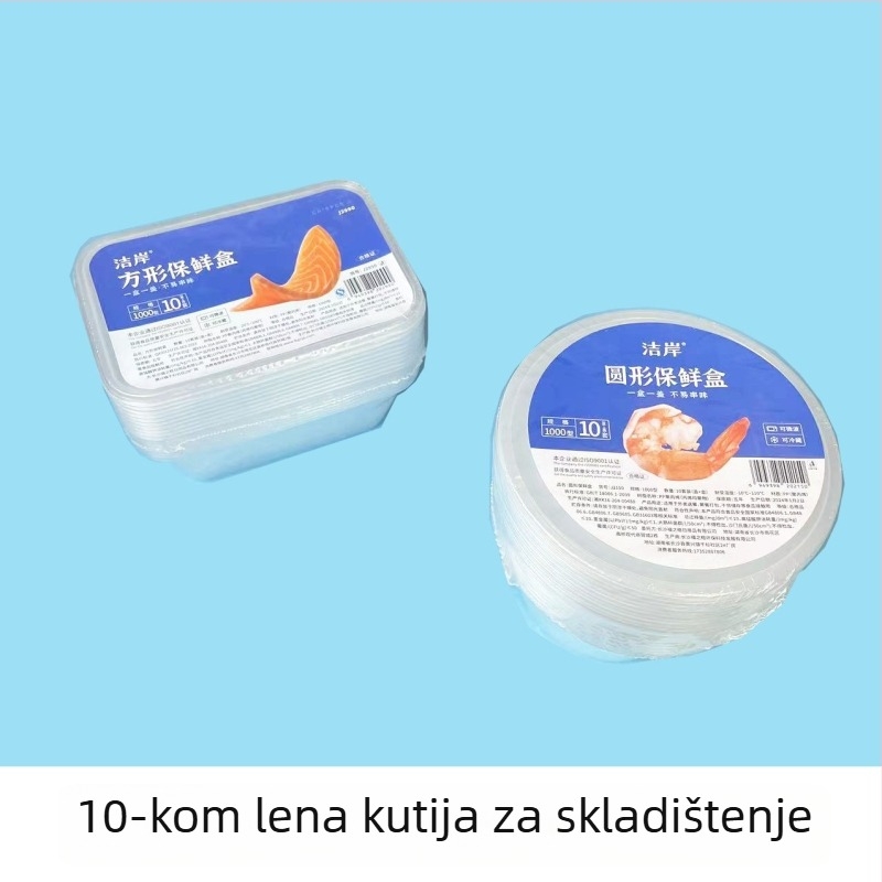 Set jednokratnih kutija za ručak: pravokutne i kružne, debeli PP plast, otporno na mikrovalnu, 20 kom.