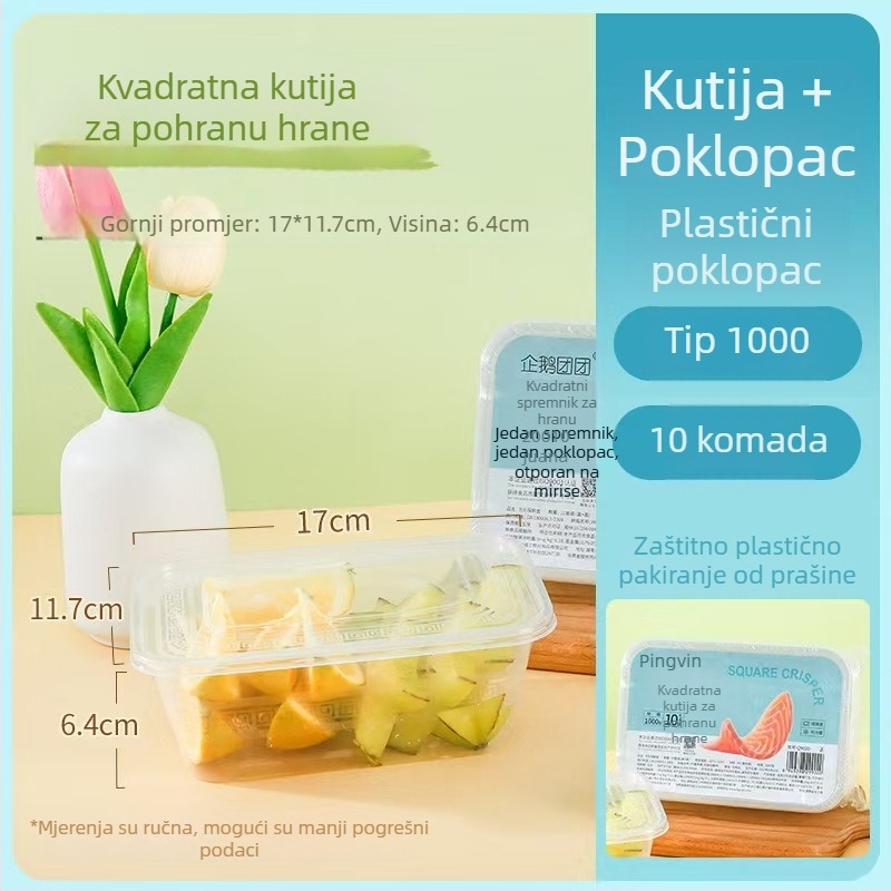 Set jednokratnih kutija za ručak: pravokutne i kružne, debeli PP plast, otporno na mikrovalnu, 20 kom.