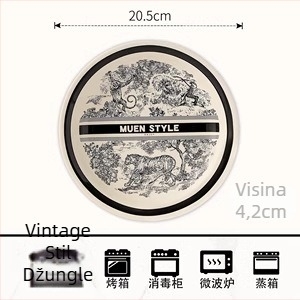 Set zdjela i tanjura za kućnu upotrebu — keramika, kineski stil, lagani luksuz i retro dojam, marka Enny (keramika; kineski stil; lagani luksuz i retro dojam)