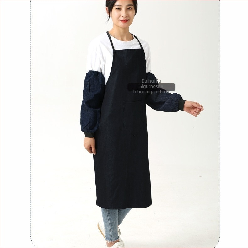 Denim pregača za zavarivanje s džepom, robusna, otporna na zaprljanje i trošenje