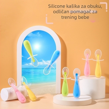 Warburg Silikonska žličica za bebe – obučna žličica, silikon, za djecu od 6 mjeseci, 1 paket