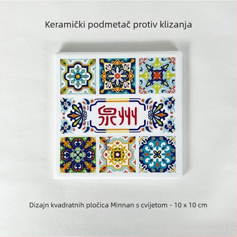 Exhibition Cat keramički podmetač za čaj, protuklizni, upijački i izolacijski, jednofarbni dizajn, okrugli ili kvadratni oblik, kineski stil.