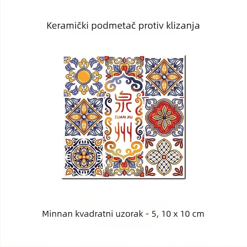 Exhibition Cat keramički podmetač za čaj, protuklizni, upijački i izolacijski, jednofarbni dizajn, okrugli ili kvadratni oblik, kineski stil.