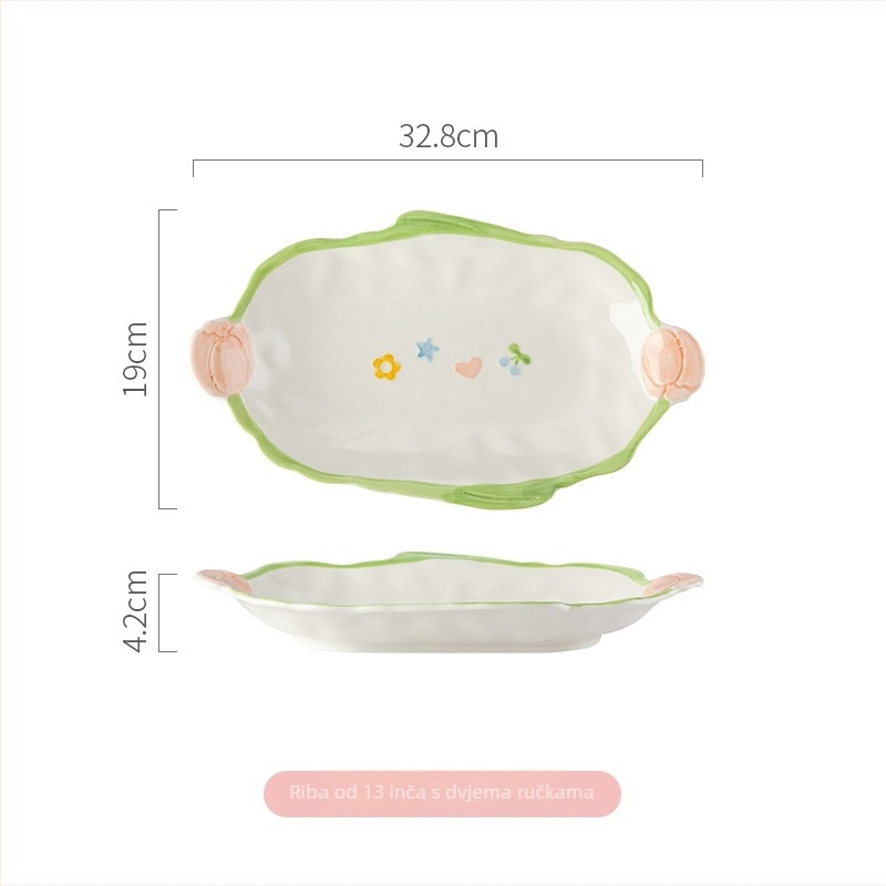 Chaohu ručno oslikani porcelanski set posuđa s motivom tulipana — pod-glazurna završnica, mikrovalna sigurno, mogućnost otiska logotipa, prilagodljivo